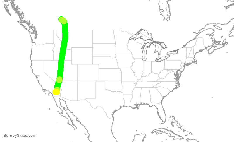Turbulence forecast map for ASP716, UDD to YYC