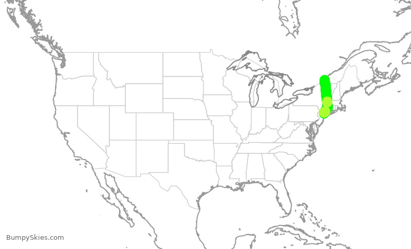 Turbulence forecast map for ASP816, LGA to YUL