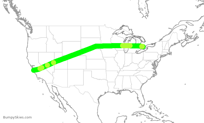 Turbulence forecast map for ASP816, MRY to YKF