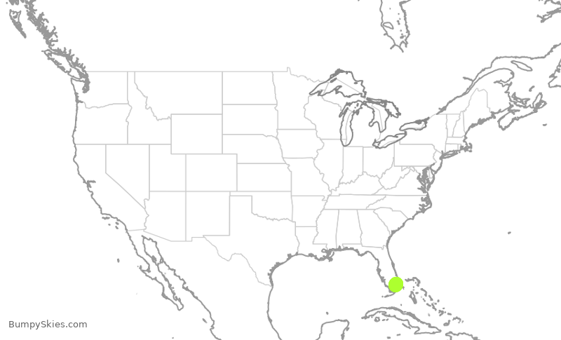 Turbulence forecast map for ASP816, OPF to FLL