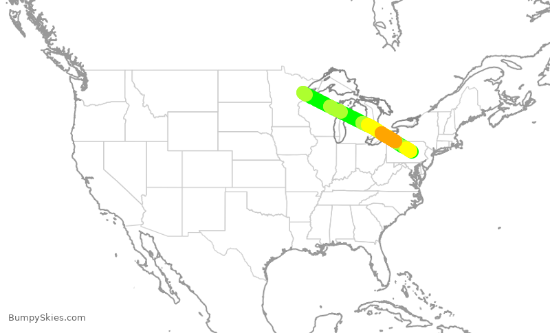 Turbulence forecast map for ASP820, DLH to KSEG
