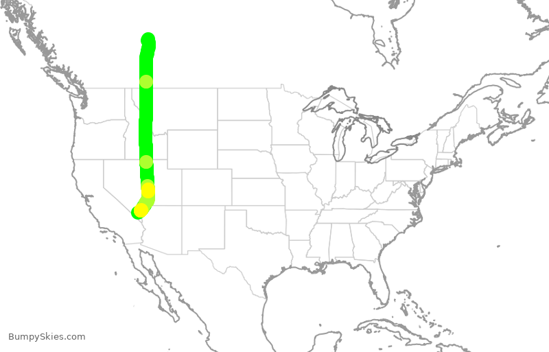 Turbulence forecast map for ASP820, LAS to YEG