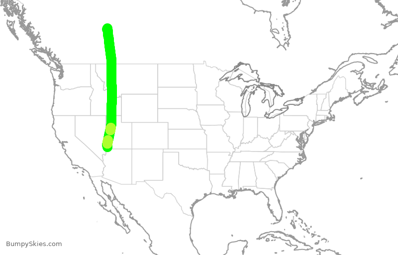 Turbulence forecast map for ASP821, SGU to YEG