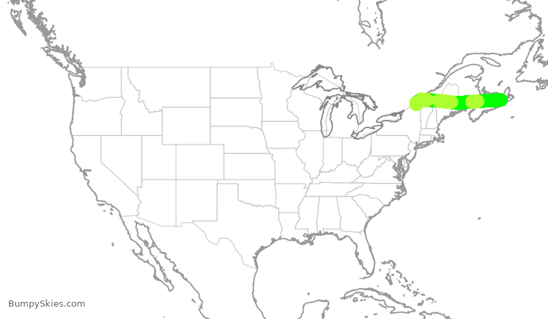 Turbulence forecast map for ASP826, YPS to YUL