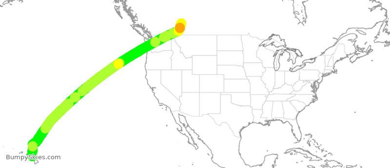 Turbulence forecast map for ASP836, YYC to OGG