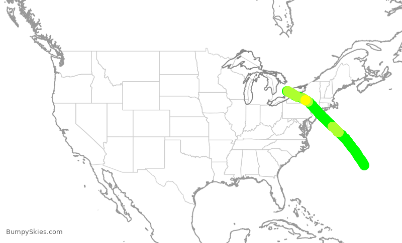 Turbulence forecast map for ASP836, YYZ to BDA