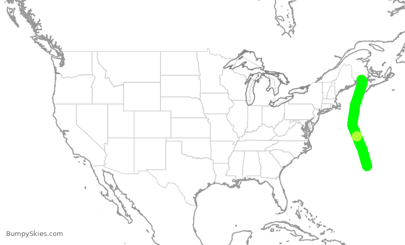 Turbulence forecast map for ASP846, YSJ to BDA