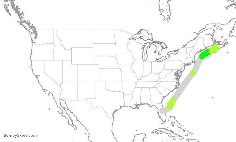 Turbulence forecast map for ASP858, MCO to YHZ