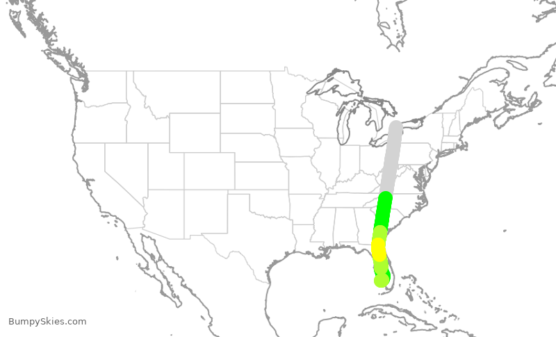 Turbulence forecast map for ASP869, YYZ to APF