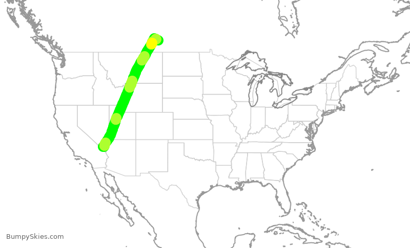 Turbulence forecast map for ASP875, HSH to YQR