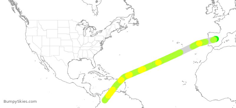 Turbulence forecast map for AVA010, KBO to EMD