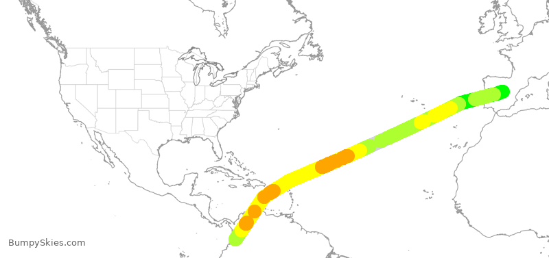 Turbulence forecast map for AVA014, KCL to EMD