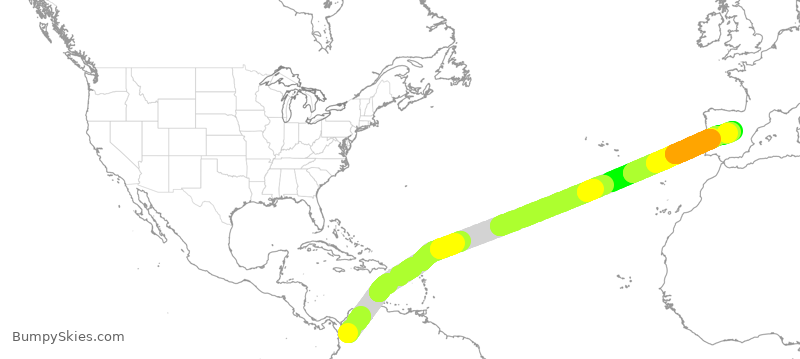 Turbulence forecast map for AVA016, MDE to MAD