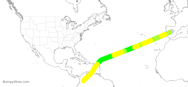 Turbulence forecast map for AVA027, EMD to KBO