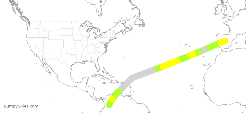 Turbulence forecast map for AVA047, EMD to KBO