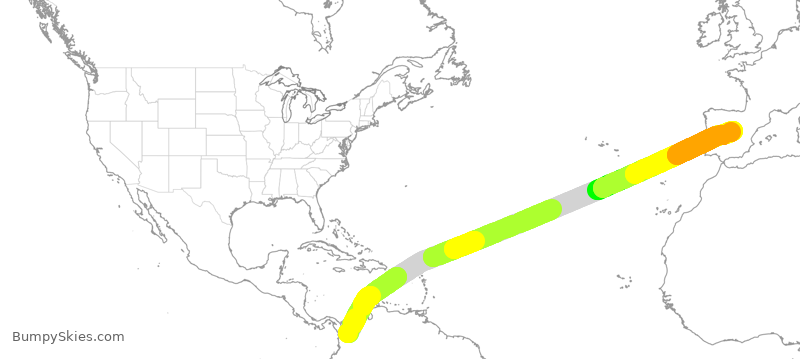 Turbulence forecast map for AVA16, MDE to MAD