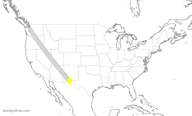 Turbulence forecast map for AWI7290, BFI to ELP