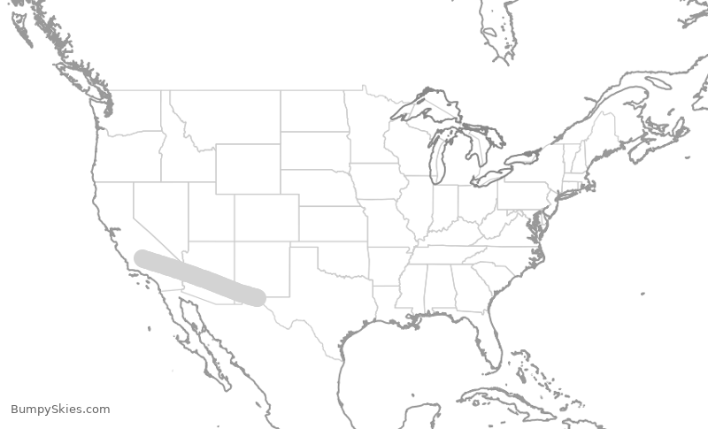 Turbulence forecast map for AWI7747, BFL to ELP