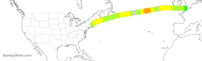 Turbulence forecast map for BAW2038, BOS to GKK