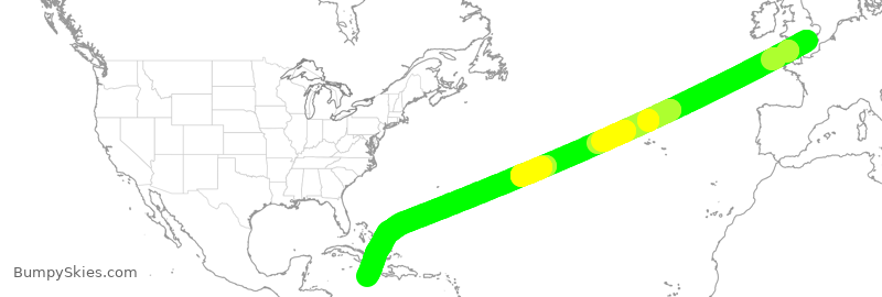 Turbulence forecast map for BAW23, LGW to KIN