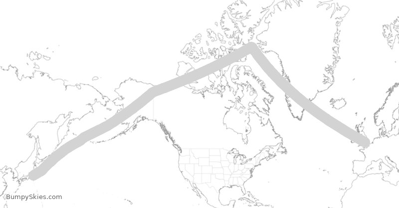 Turbulence forecast map for BAW6, JTT to GLL