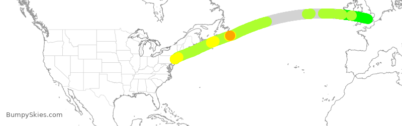 Turbulence forecast map for BAW9606, EWR to LHR
