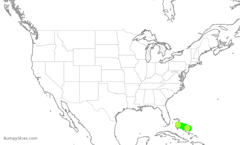 Turbulence forecast map for BHS379, ZSA to NAS