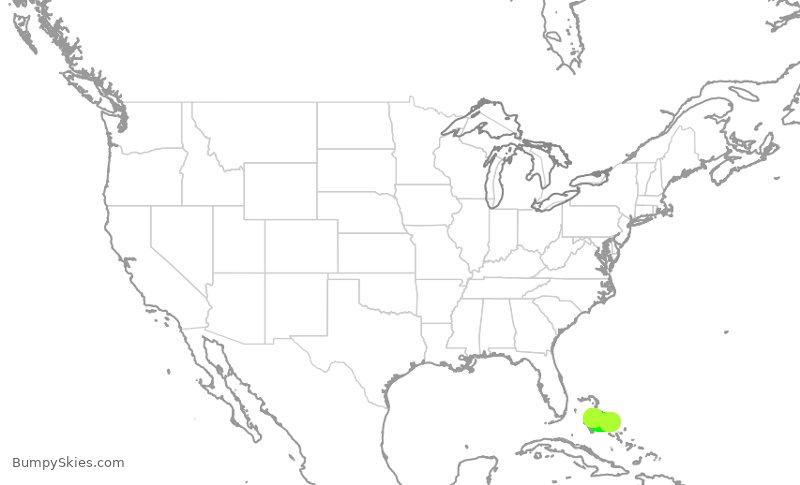 Turbulence forecast map for BHS783, NAS to ATC
