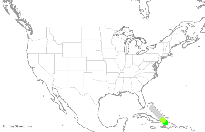 Turbulence forecast map for BHS900, NAS to CAP