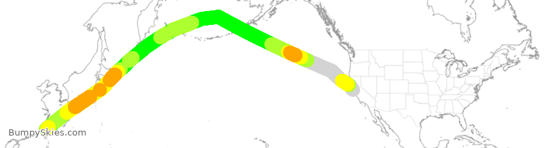 Turbulence forecast map for CAL003, SFO to CTP