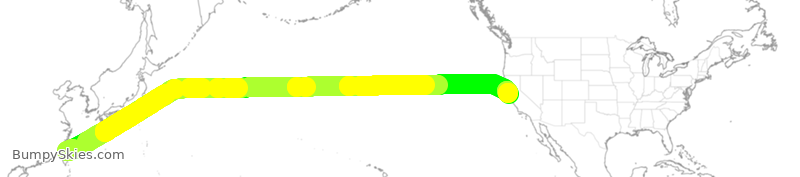 Turbulence forecast map for CAL004, TPE to SFO