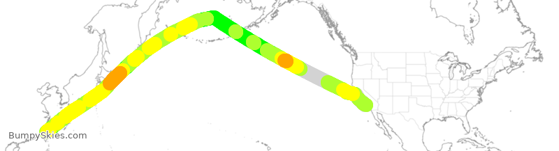 Turbulence forecast map for CAL007, LAX to CTP