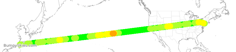 Turbulence forecast map for CAL012, CTP to JFK