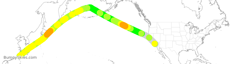 Turbulence forecast map for CAL023, ONT to CTP