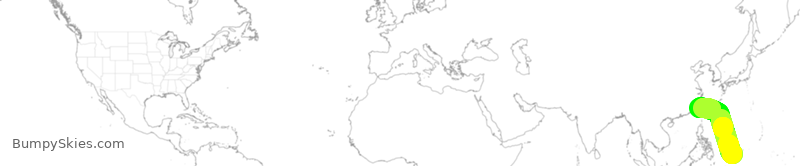 Turbulence forecast map for CAL027, ROR to TPE
