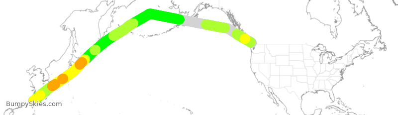 Turbulence forecast map for CAL031, YVR to CTP