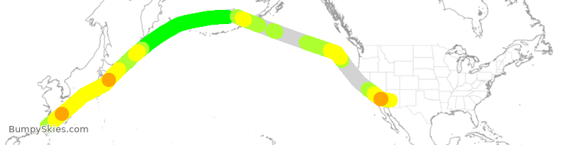 Turbulence forecast map for CAL035, PHX to CTP