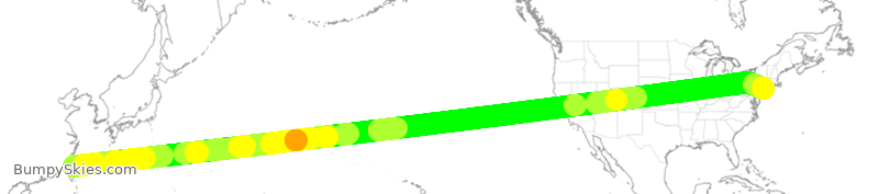 Turbulence forecast map for CAL12, TPE to JFK