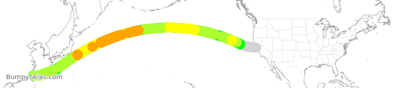 Turbulence forecast map for CAL2003, SFO to TPE