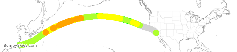 Turbulence forecast map for CAL2023, ONT to TPE
