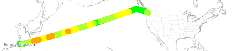 Turbulence forecast map for CAL21, SEA to TPE