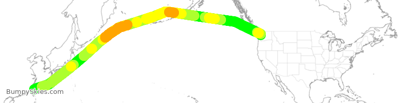 Turbulence forecast map for CAL22, TPE to SEA