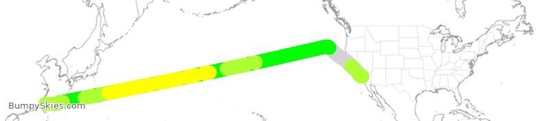 Turbulence forecast map for CAL23, ONT to TPE