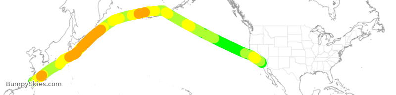 Turbulence forecast map for CAL24, TPE to ONT