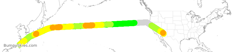 Turbulence forecast map for CAL35, PHX to TPE
