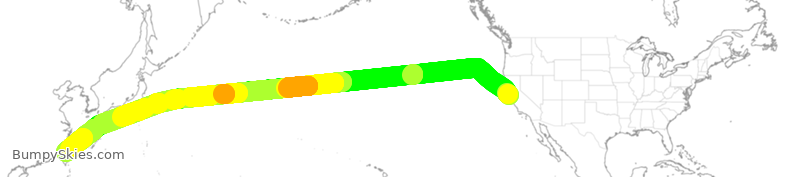 Turbulence forecast map for CAL3, SFO to TPE