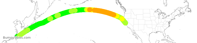 Turbulence forecast map for CAL4, TPE to SFO