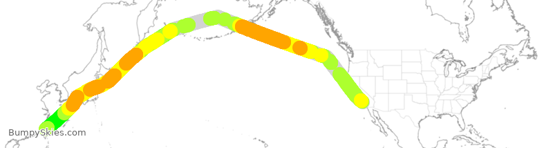 Turbulence forecast map for CAL5115, LAX to CTP