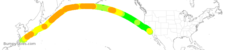 Turbulence forecast map for CAL5116, TPE to LAX