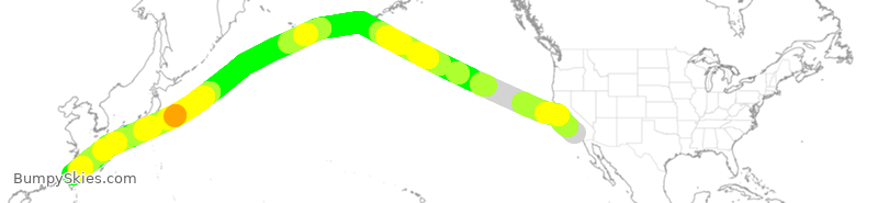 Turbulence forecast map for CAL5117, LAX to TPE